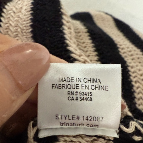 Trina Turk Black and Cream Knit Top - Picture 7 of 8